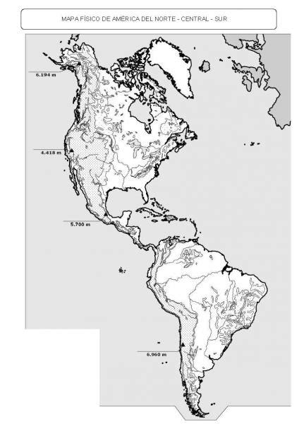 Print Map Quiz Relieve de América sociología 6º primaria