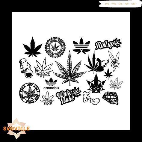 Cannabis Bundle Logo Vinyl Stencil Weed Svg Weed Lover W Inspire