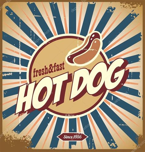 Hot dog vintage sign — Stock Vector © lukeruk #14255859