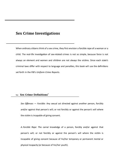 The Sex Crime Investigations Sex Crime Investigations When Ordinary