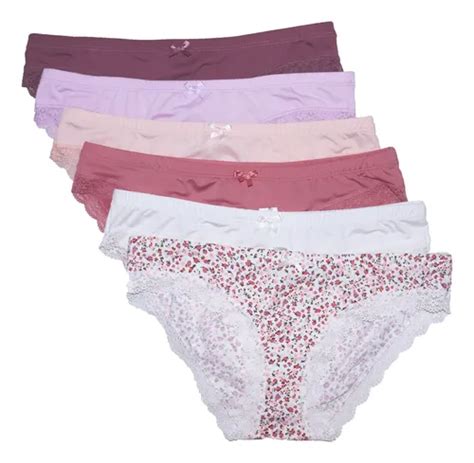 Paquete Calzones Panty Bikini Juvenil Con Encaje Sexybox Env O Gratis