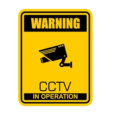 Premium Vector Warning Cctv In Operation Sign And Sticker Vector