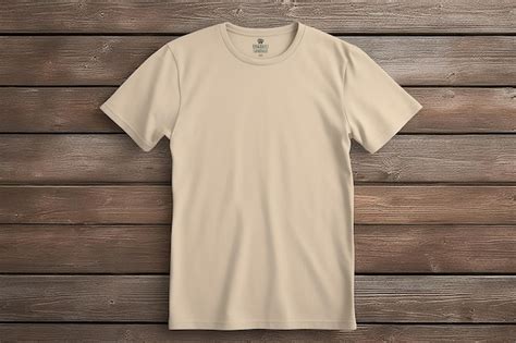 Blank Beige Tshirt Mock Up Premium AI Generated Image