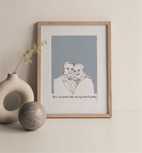 Gay Couple Portrait Custom Gay Boyfriend Gift Gay Wedding Etsy