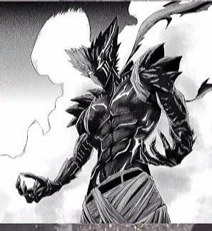 Создать мем "garou one punch, гароу монстр с рогами арт, тош шпец ...