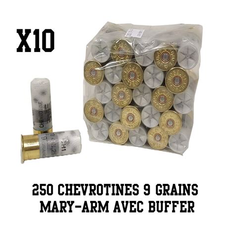 250 CHEVROTINES 9 GRAINS MARY ARM Avec Buffer