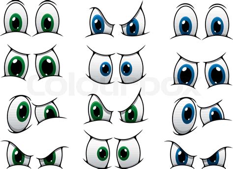 Set of cartoon eyes showing various expression | Stock vector | Colourbox