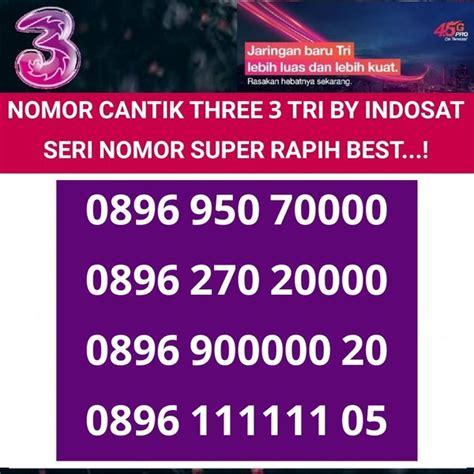 Jual Terbaik Nomor Cantik Tri Three G Lte Nomer Quartet Kartu