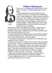 Text William Shakespeare Esl Worksheet By Kush Nataliya