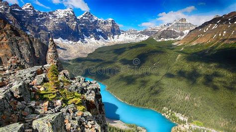 La Vallée Du Lac De Moraine Du Parc National De Banff Alberta De Beaux