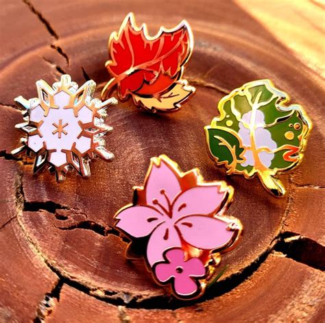 Four Season Mini Filler Pins Summer Leaves Spring Flowers Snow Flake