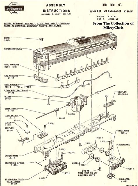 Athearn Parts Diagrams