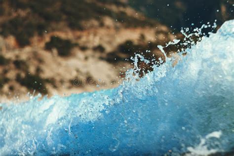 Beautiful Waves With Splashes Focused On Splashes Stock Photo Image