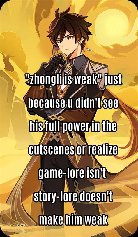 Day 1 Of Fixing Zhongli Mischaracteriztion Ppl Who Dont Read The Lore