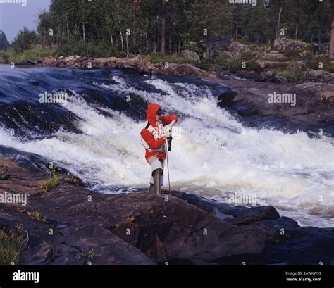 Fly Fisherman With Trout Catch Stock Photo Alamy