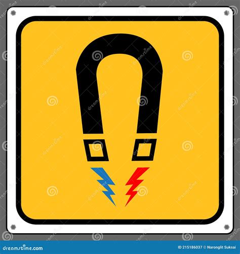 Magnetic Field Warning Signbeware Of Strong Magnetic Fieldscaution