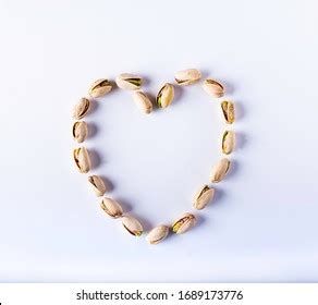 Pistachios Shape Heart On White Background Stock Photo 1689173776 ...