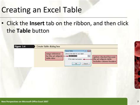 Ppt Excel Tutorial Working With Excel Tables Pivottables And