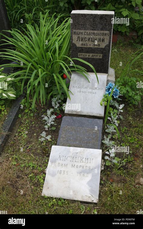 Grave of Russian avant-garde artist El Lissitzky and his relatives at ...