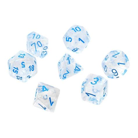 Chessex Chx 27581 Borealis Polyhedral Iciclelight Blue Luminary 7 Die Gameology