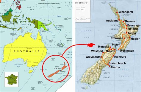 Tour du Monde des Glücks Julien et Thierry: Carte Nouvelle-Zélande