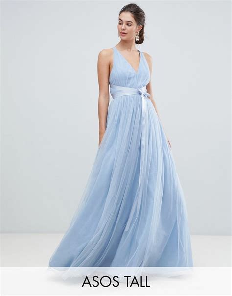 Asos Premium Tall Tulle Maxi Prom Dress With Ribbon Ties The Best Asos Bridesmaid Dresses