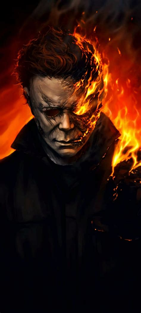 Michael On Fire Michael Myers Art Horror Icons Michael Myers Halloween
