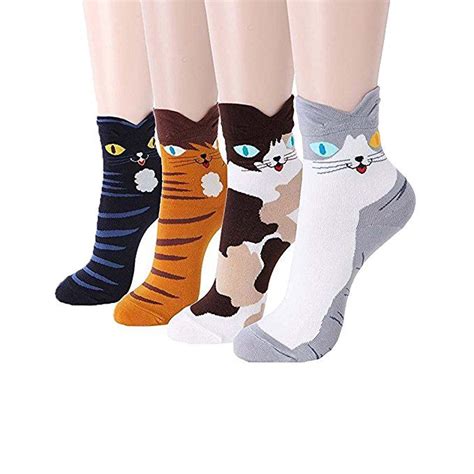 Dearmy Womens Funny Design Casual Cotton Crew Socks Art Patterned