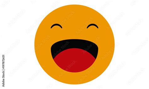 Emoji Face With Closed Eyes And Laughing Open Mouth Emoji Vector