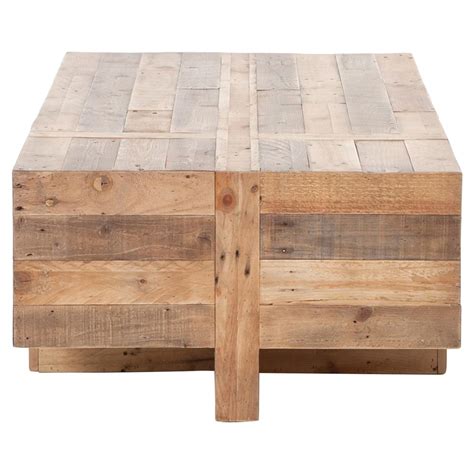 Wyatt Rustic Lodge Chunky Reclaimed Wood Rectangle Coffee Table Kathy