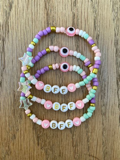 Bff Beaded Bracelet 2 Styles Free Pandp Handmade Etsy