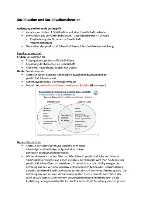 2 Sitzung Sozialisation Und Sozialisationstheorien Sozialisation