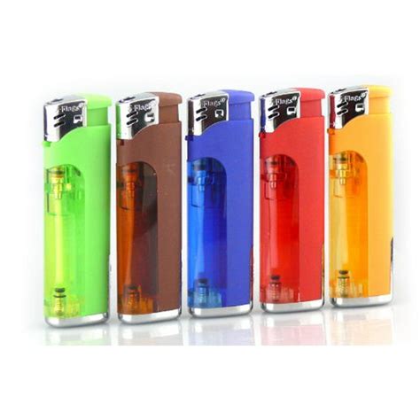 Refillable Butane Cigarette Lighter With Led Flashlight Quantity Of 5