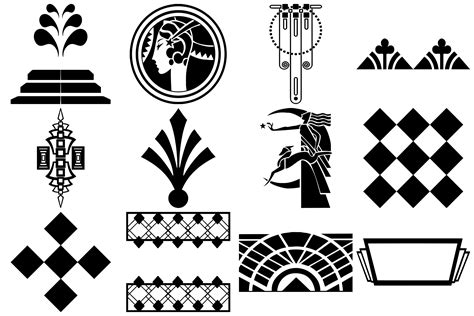 Art Deco Decorative Elements AI EPS PNG Gatsby Style 159392