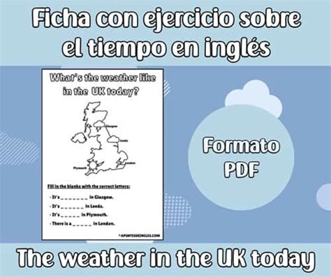 Ficha del tiempo en inglés The weather in the United Kingdom today