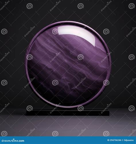 Violet Marble Minimalistic Round Picture Frame Stock Illustration