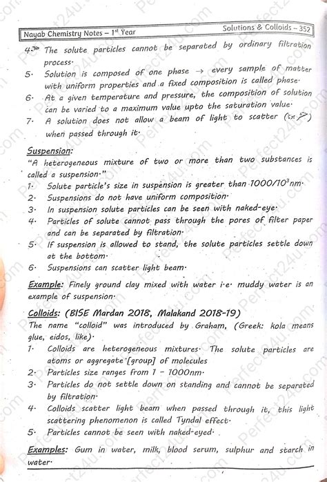 Fsc St Year Chemistry Nayab Guide Notes Cha