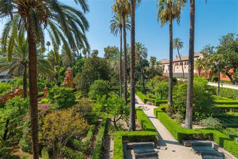 Gardens Royal Alcazar of Sevilla Editorial Photography - Image of ...