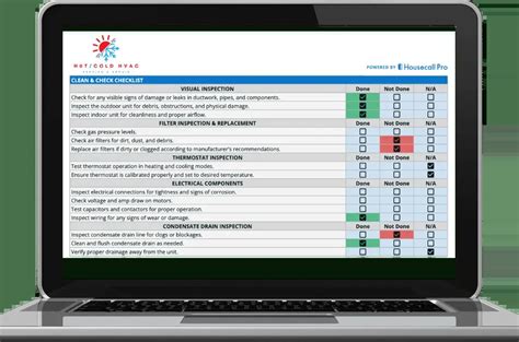 Hvac Clean And Check Checklist Housecall Pro