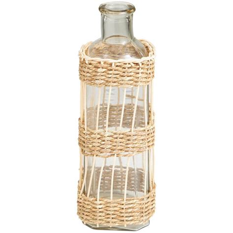 Litton Lane Clear Handmade Glass Decorative Vase With Light Brown