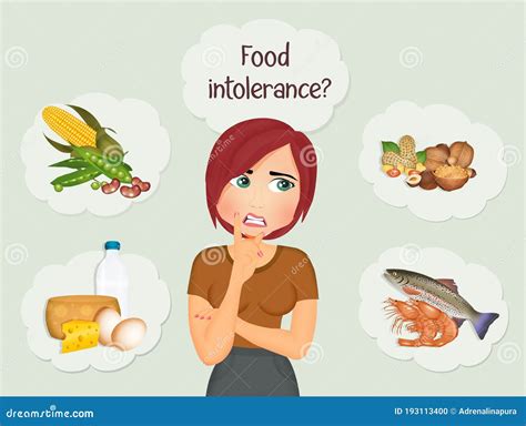 Food Intolerance And Food Allergies Stock Illustration Illustration