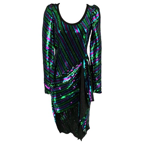 Marc Jacobs Pre Fall 2019 Size 2 Black Multi Color Asymmetrical Disco