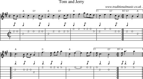 Common Session Tunes Scores And Tabs For Guitar Tom And Jerry