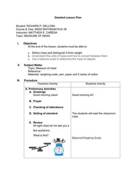 4as Lesson Plan