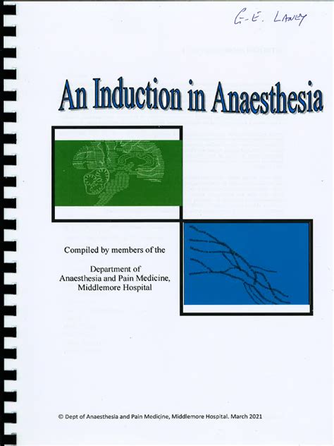 Induction To Anaesthesia Booklet | PDF