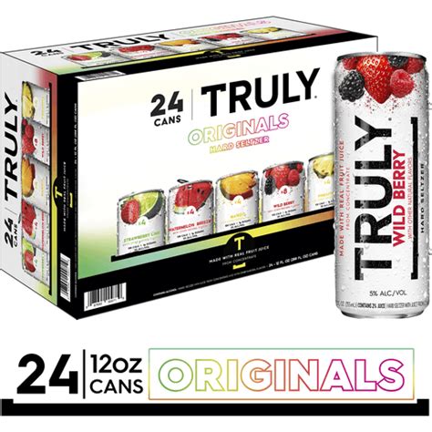 Truly Hard Seltzer Originals Variety Pack Spiked And Sparkling Water 12 Fl Oz Can 24pk