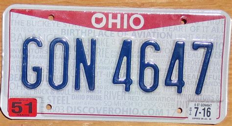 Ohio Exc Automobile License Plate Store Collectible License