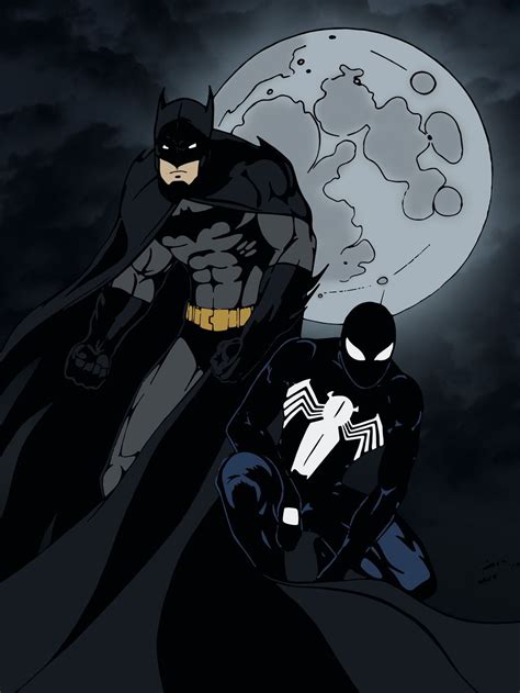 Spider Man Black Suit Vs Batman And Black Suit Spider Man By