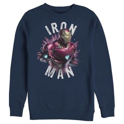 Men S Marvel Avengers Endgame Iron Man Space Poster Sweatshirt Navy