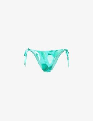 SEAFOLLY Secret Garden Floral Print Side Tie Bikini Bottoms Selfridges